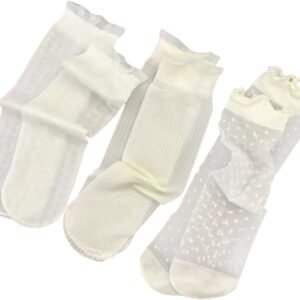 Lace-trimmed children's short socks