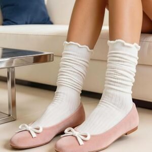 Women's ruffled over-the-knee bootie socks