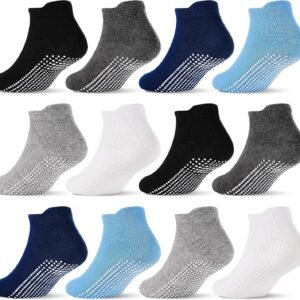 Anti-slip toddler socks, 12-pack